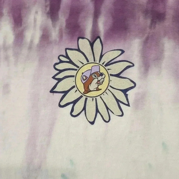 Bucees Logo T-shirt Tie-Dye Top Go Little Rockstar VW Bus Sz Large Purple Green - Picture 3 of 6